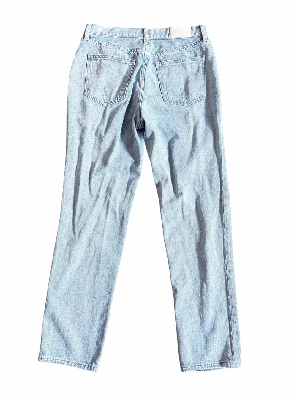 Pistola Distressed Jeans Women’s Size 28 Ripped Light Wash Denim Straight Leg